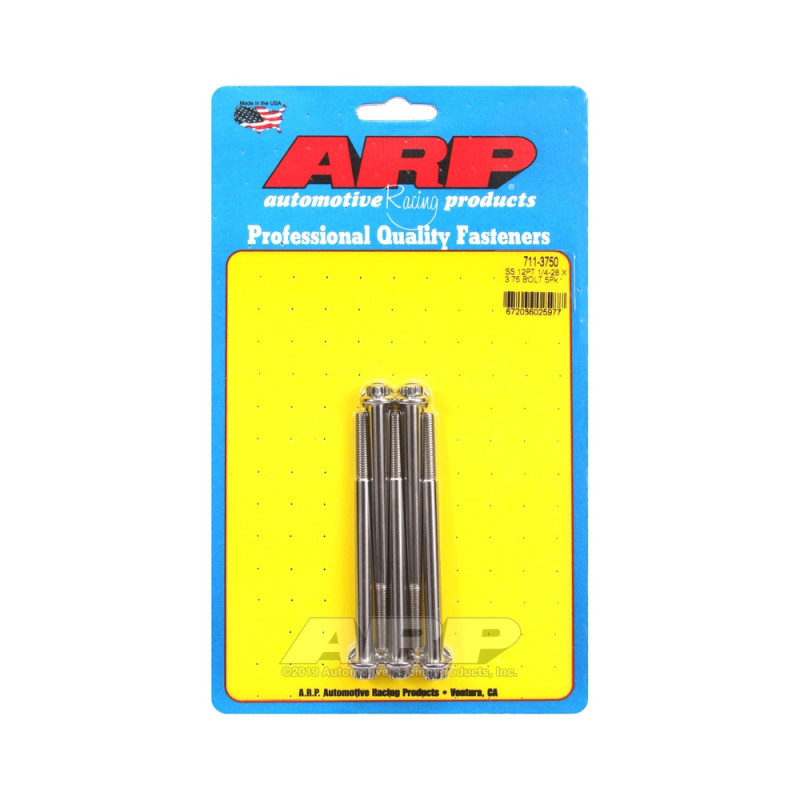Set de șuruburi și piulițe universale ARP 1/4-28 – Oțel inoxidabil, 12 bucăți x 5 - ARP-711-3750 - 711-3750 - 3666618197319